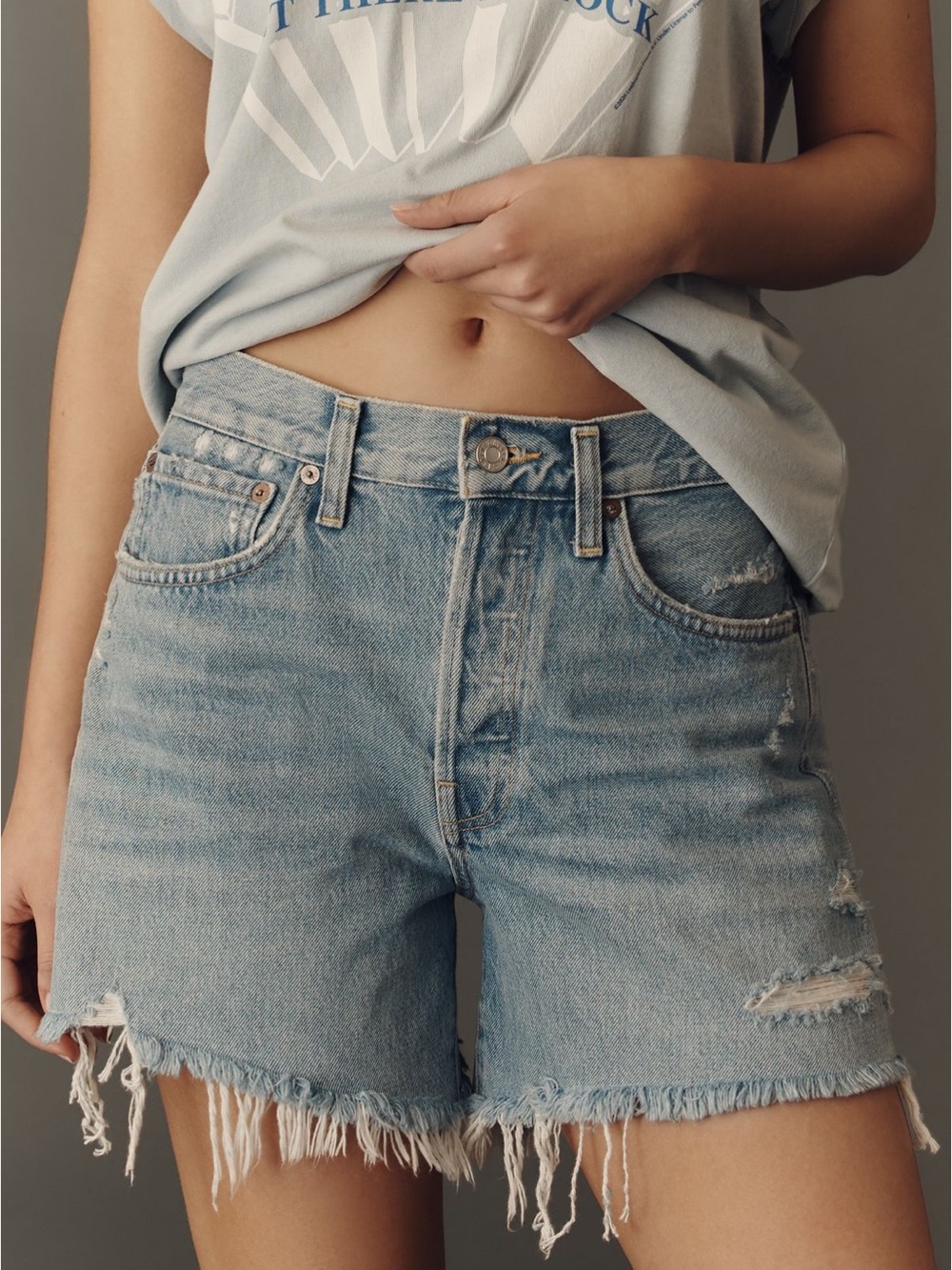 AGOLDE Parker Long Denim Shorts in Swapmeet